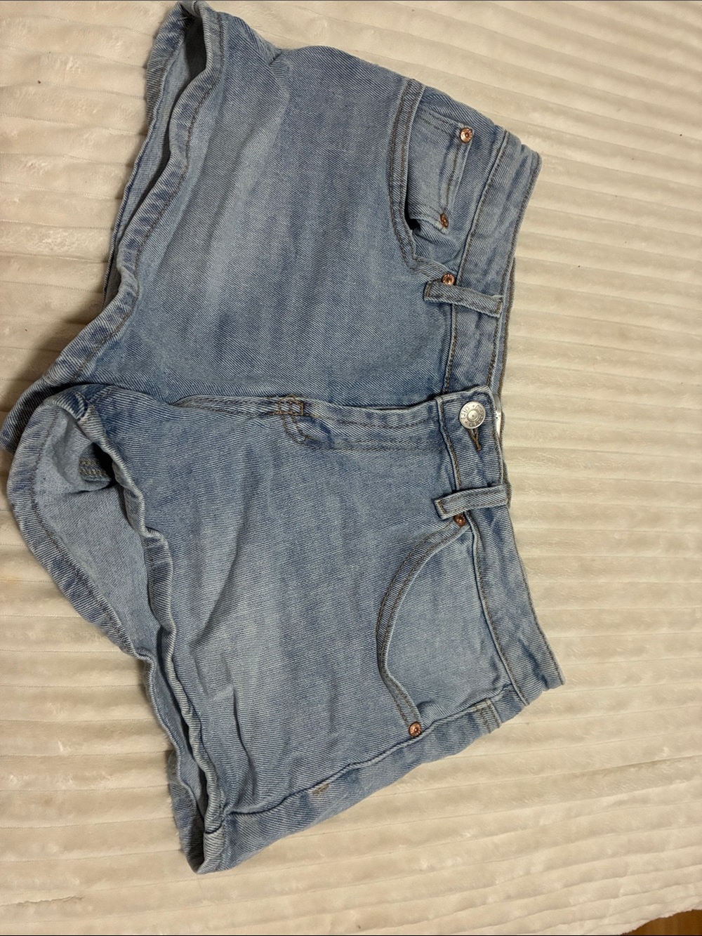 Madden Girl- Light Blue Denim Women’s Shorts - Casual High-Rise Jean Shorts